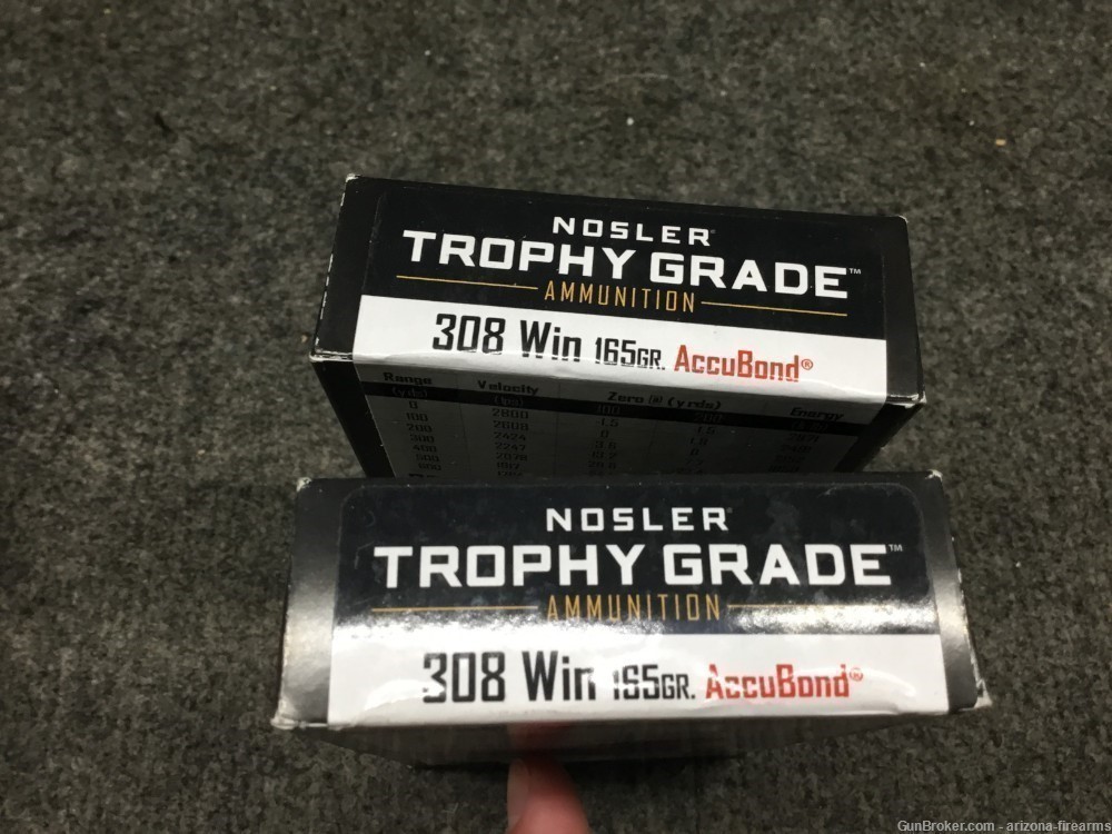 Nosler Trophy Grade .308 Win Six Boxes 120 Rounds 165 GR .308WIN-img-2