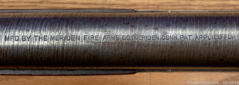 MERIDEN FIREARMS CO. 32" BLUE SINGLE SHOT DAMASCUS 12 GAUGE SHOTGUN C&R-img-9