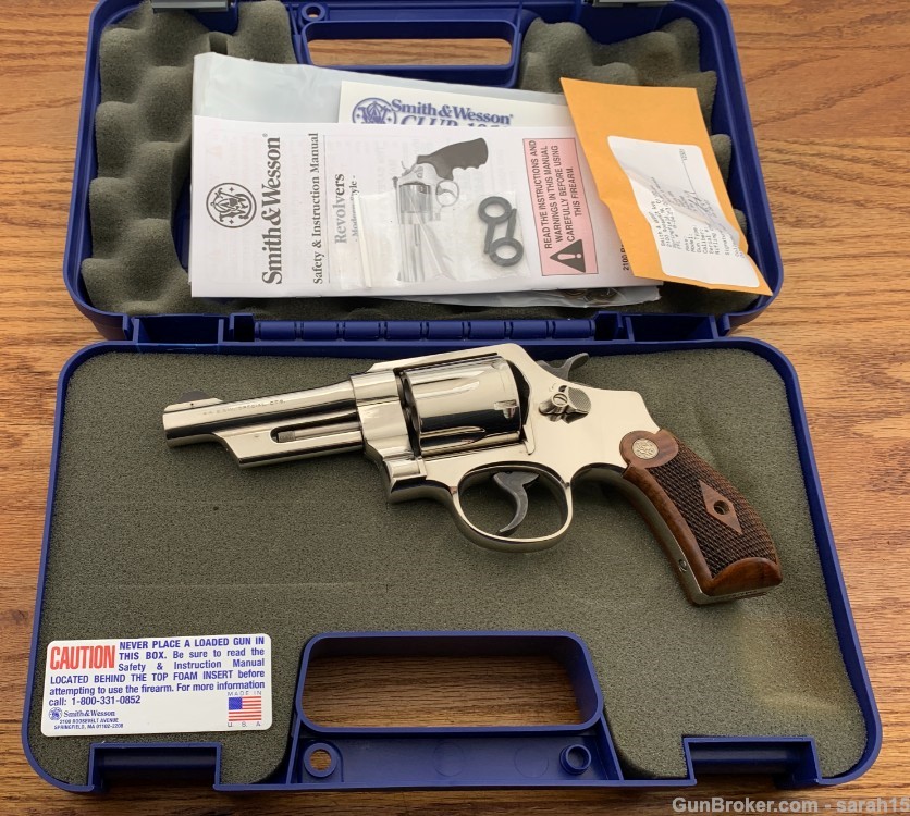 S&W 4" FACTORY NICKEL LEW HORTON MODEL 21-4 .44 SPECIAL ORIG BOX & PAPERS -img-24
