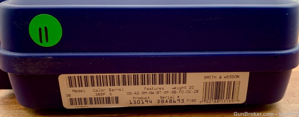 S&W 3" FACTORY BLUE LEW HORTON MODEL 36-10 .38 SPL ORIGINAL BOX & PAPERS -img-3
