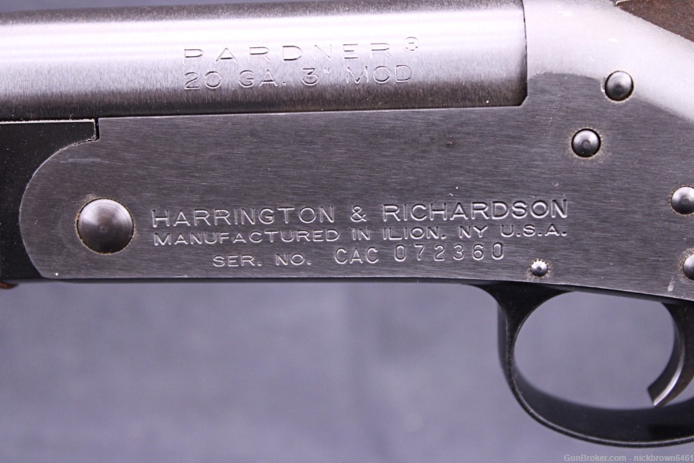 H&R 1871 PARDNER 20 GA 25.5" MOD BBL CHOKE SINGLE SHOT SHOTGUN BREAK OPEN-img-12