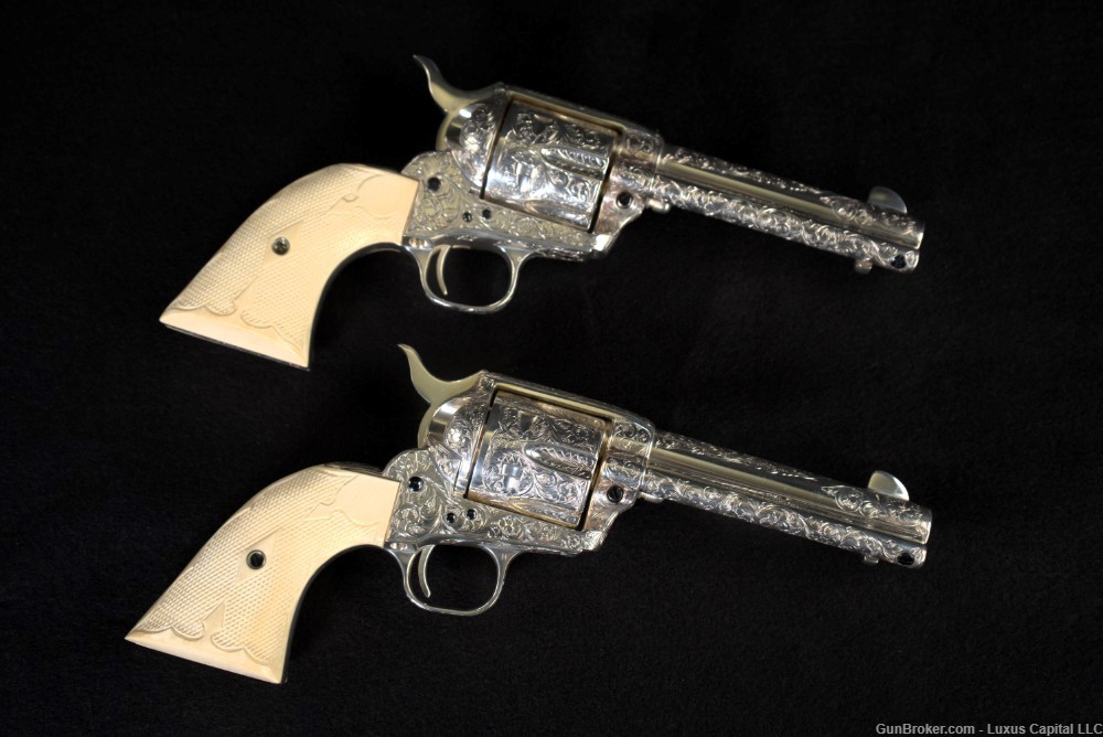 Colt SAA Consecutively Serialized Class D Factory Master Engraved Pair-img-8