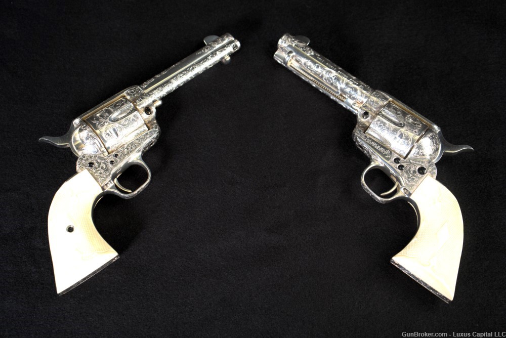 Colt SAA Consecutively Serialized Class D Factory Master Engraved Pair-img-9