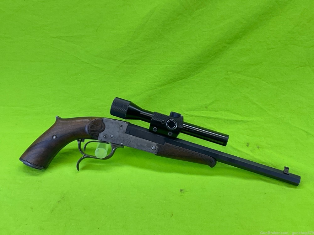 German Tip Up Centerfire Target Pistol 22 Winchester WCF Pre War WWI C&R-img-0