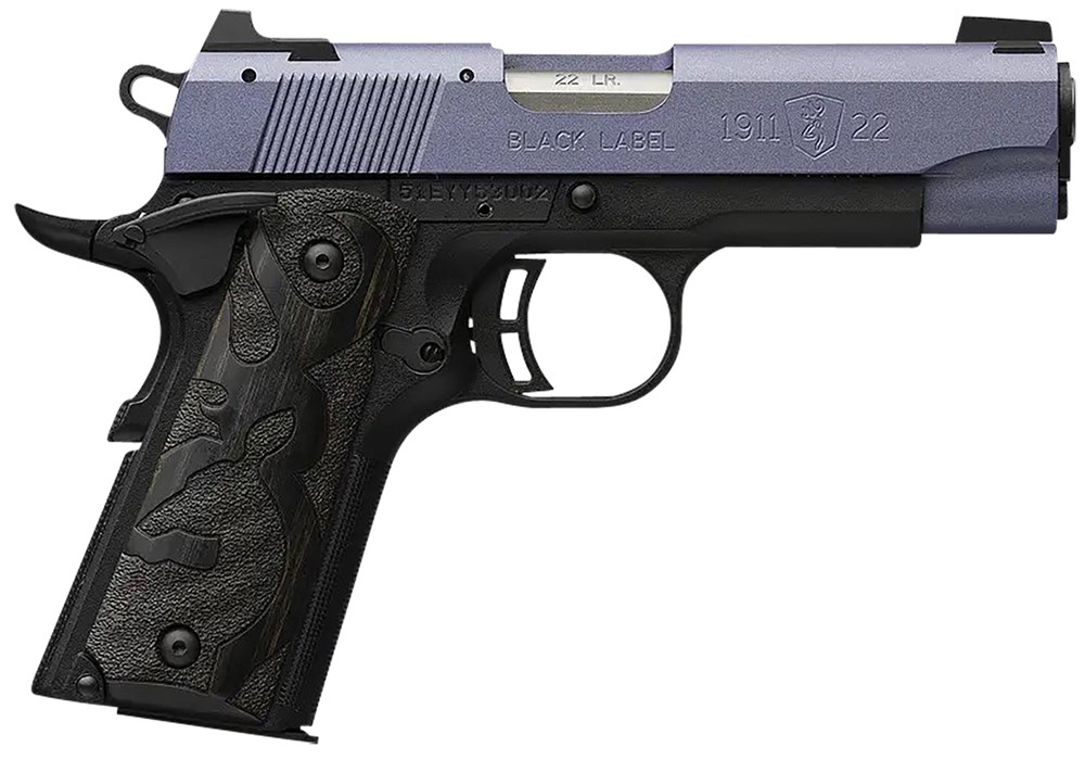 Browning 1911 Black Label Compact 22 LR Pistol 3.63 Matte/Crushed Orchid Ce-img-0