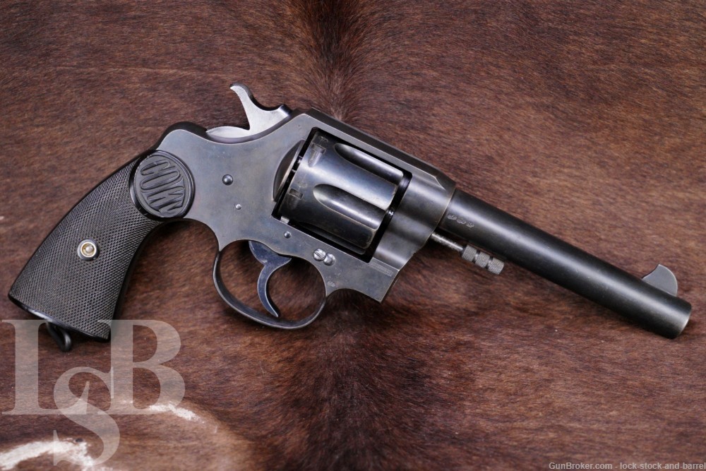 WWI British Colt New Service .45 LC Converted SA/DA Revolver, MFD 1914 C&R-img-0