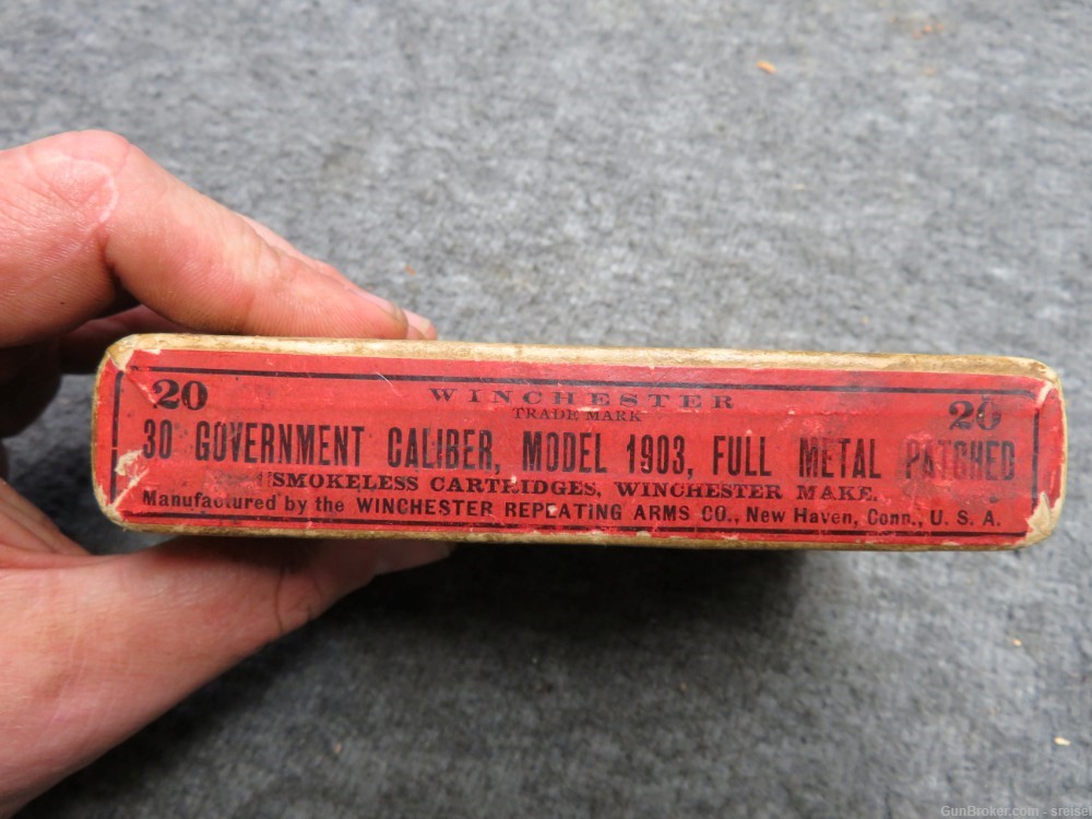 VINTAGE BOX WINCHESTER .30 GOVERNMENT MODEL OF 1903 (.30-03) AMMO-RARE-img-5