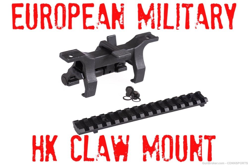 HK Claw Mount MP5 91 93 94 SP89 STANAG EUROPEAN MIL w/Picatinny Adapter-img-0