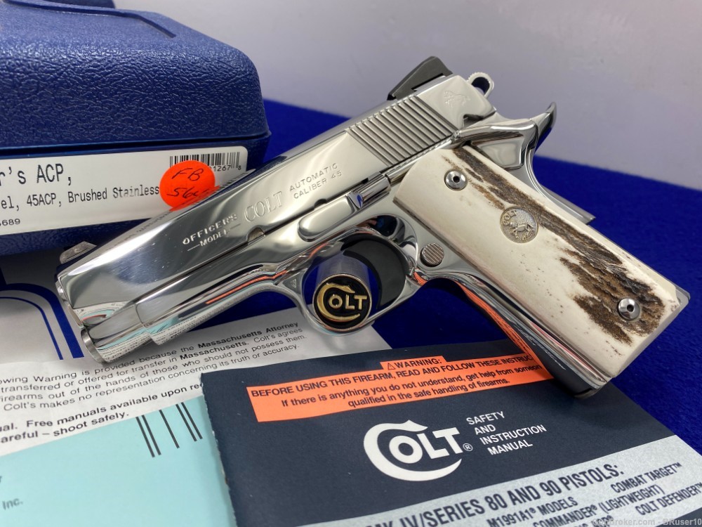 1999 Colt Officer's -Breathtaking Bright Stainless- *RARE FACTORY ENHANCED*-img-4