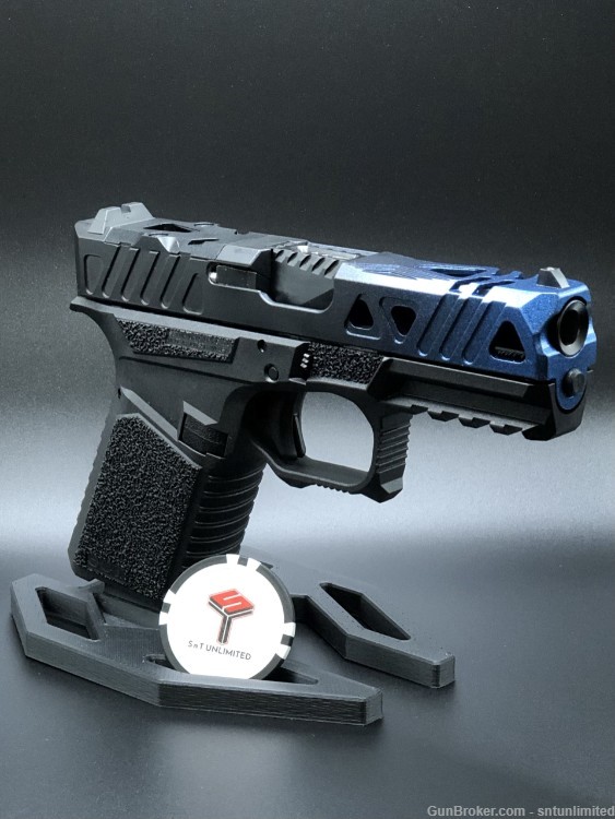New Custom glock 19 gen3 cobalt faded SCT Frame w Leo Precision slide 9mm-img-0