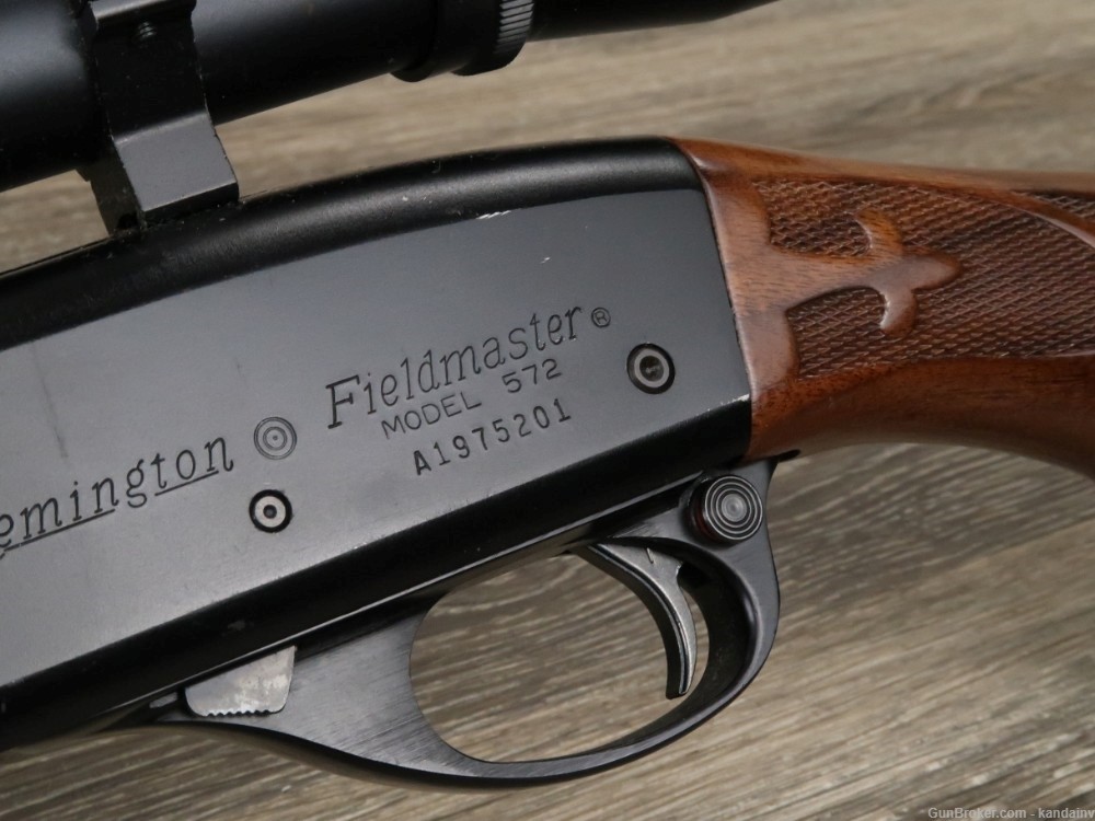 Remington Model 572 Fieldmaster Pump Action .22 Sh-L-LR 21" 1988 w/Scope-img-10