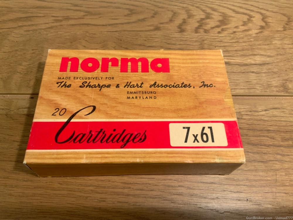 Norma Sharpe & Hart Match Grade 7 x 61 Factory Ammo Box of 20-img-0