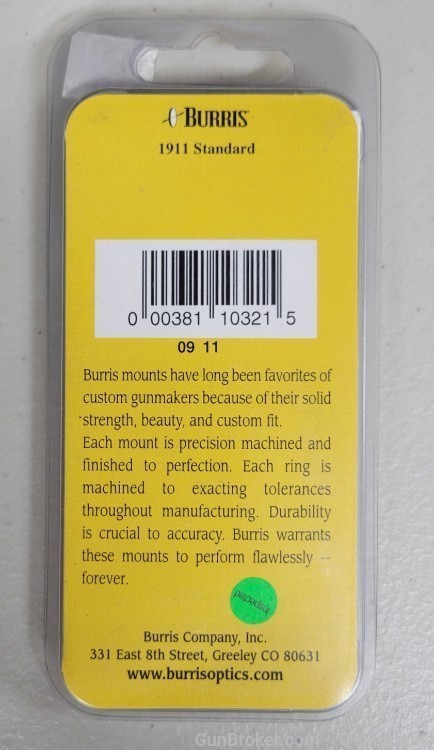 Burris Fastfire mount 1911 standard 410321-img-1