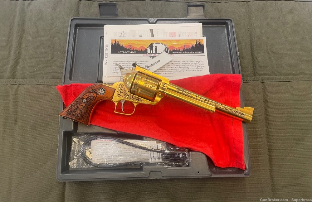 UNFIRED Rare 24k gold engraved Ruger Super Blackhawk 44 Magnum New!-img-1