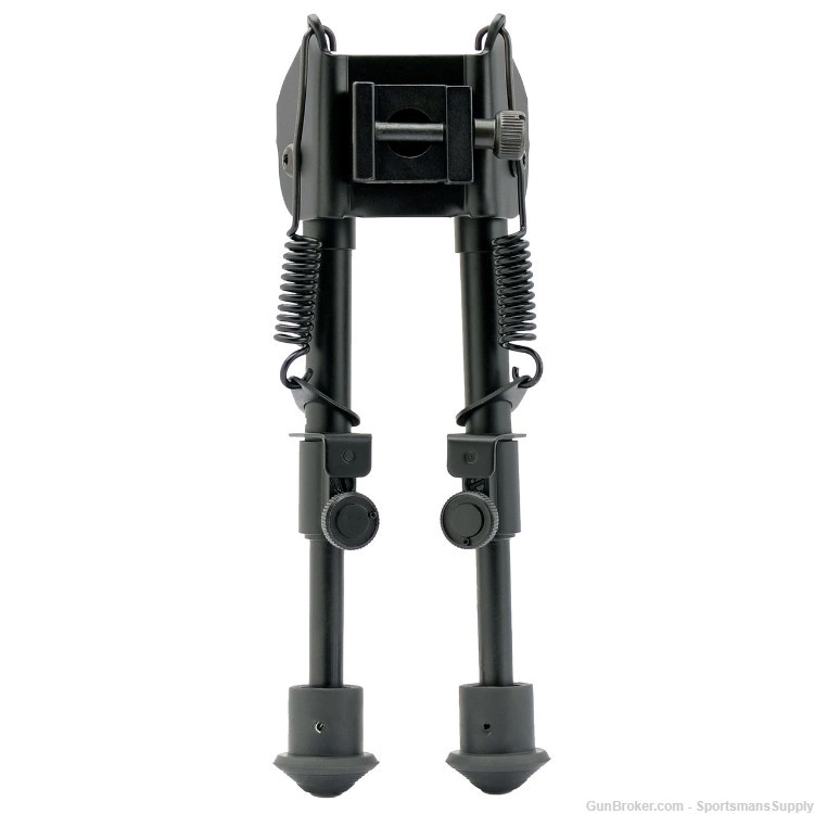 SME Bi-Pod with Spring 6in to 9in Adjustable Folding Aluminum Bipod Black!-img-0