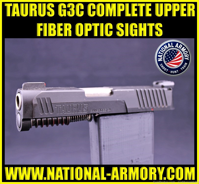 TAURUS G3C COMPLETE SLIDE 3.2" BARREL & SPRING 9MM FIBER OPTIC SIGHTS-img-0