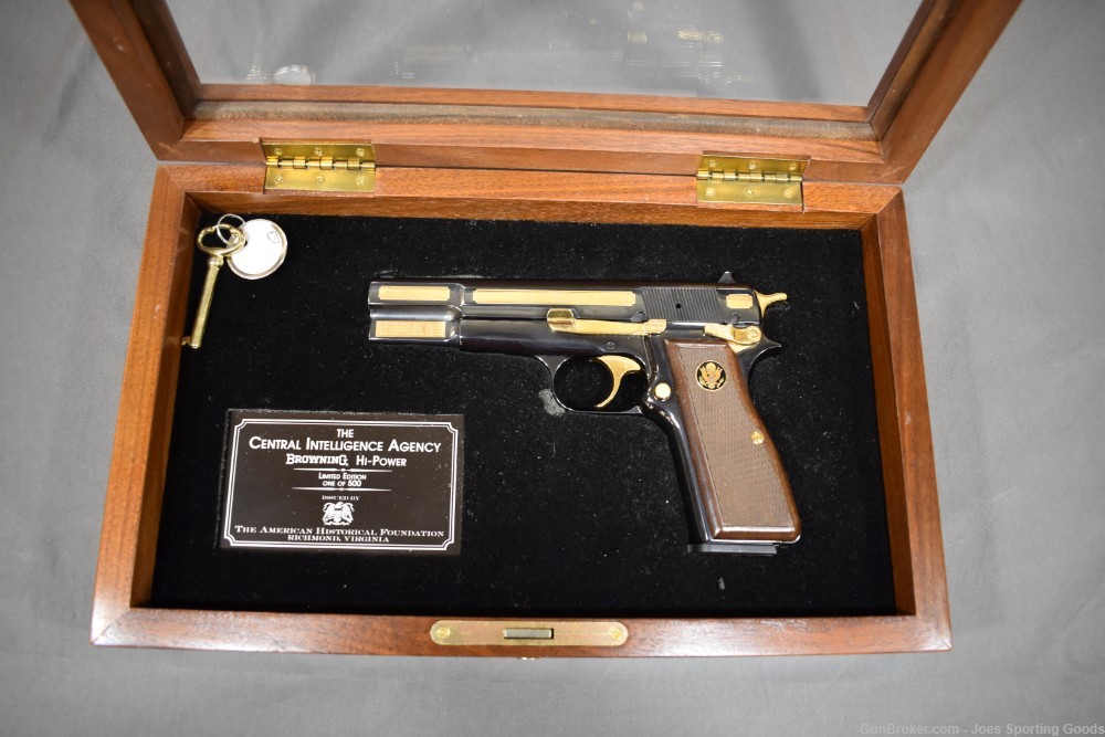Commemorative CIA Browning Hi-Power - .40 S&W Pistol w/ 24k Gold Plating-img-1