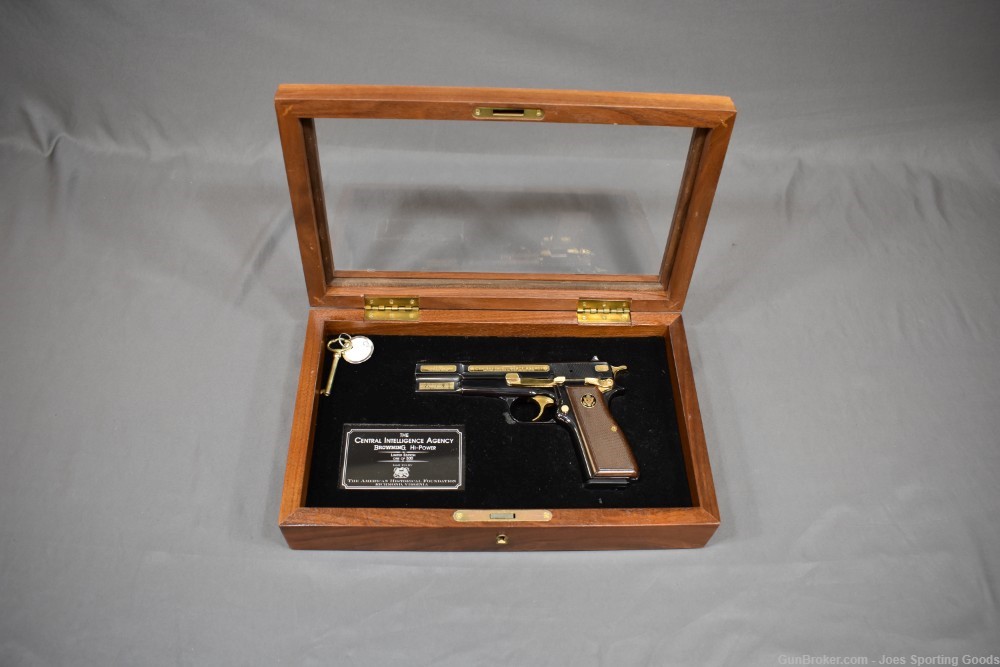Commemorative CIA Browning Hi-Power - .40 S&W Pistol w/ 24k Gold Plating-img-0
