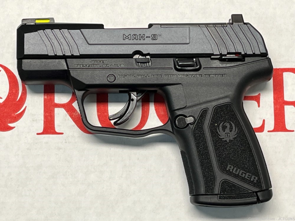 Ruger MAX-9 9mm Optic Ready Pistol, Thumb Safety, Night Sights, NO CC FEES-img-2