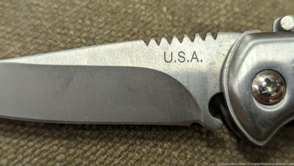 USA Harley Davidson small single blade Switch Blade knife with sheath-img-5