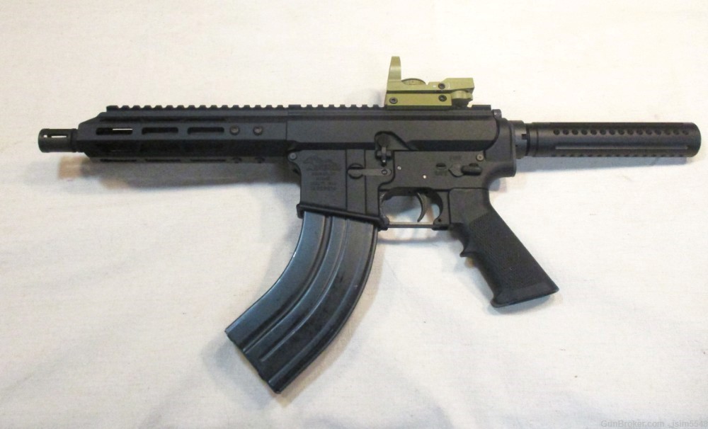 Anderson AM-15 7.62X39 Semi-Auto 7.5” Pistol Black w/Red Dot Optic-img-1