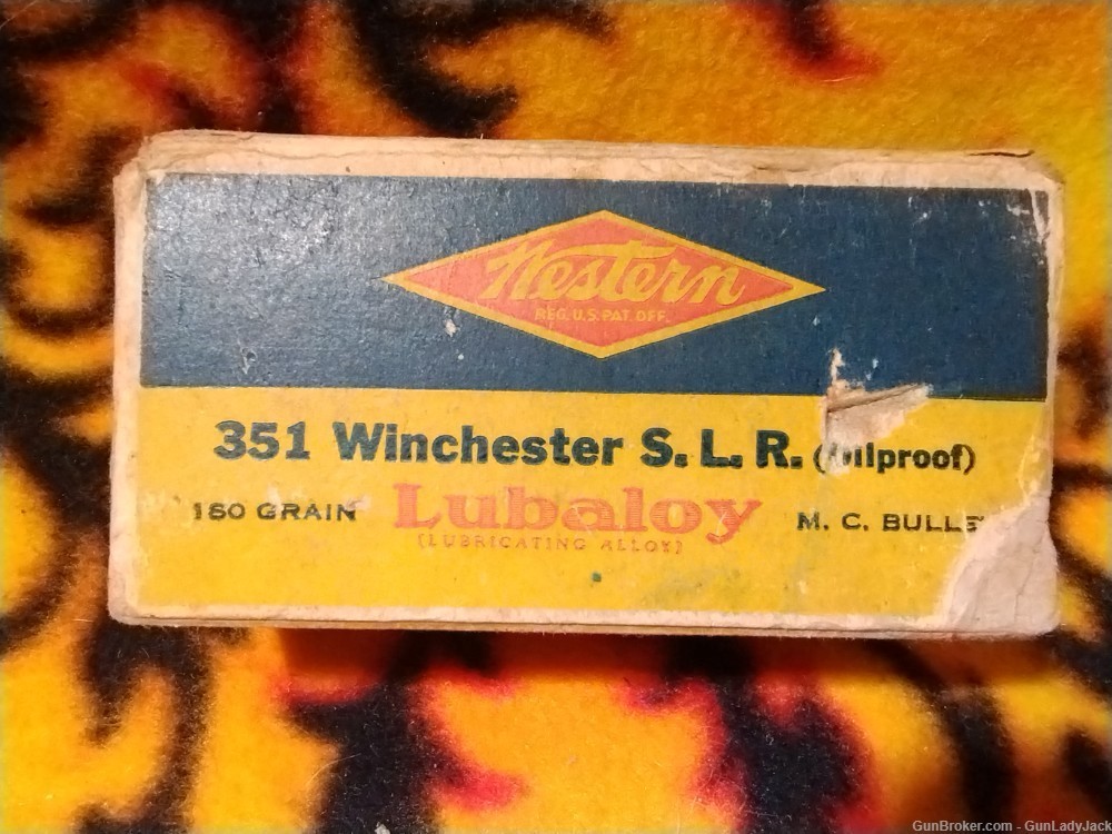 Vintage Western Cartridge Co. 351 Win S.L.R. FREE SHIP! -img-2