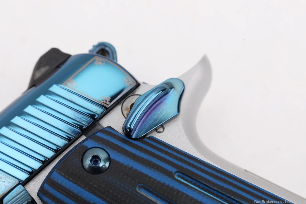 Kimber Custom Micro 9 Sapphire BLUE Engraved w/ Factory Box LIKE NEW NoRsrv-img-9