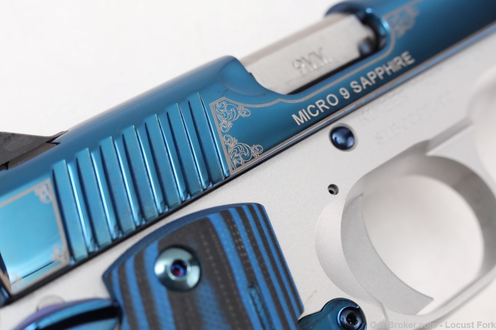 Kimber Custom Micro 9 Sapphire BLUE Engraved w/ Factory Box LIKE NEW NoRsrv-img-26