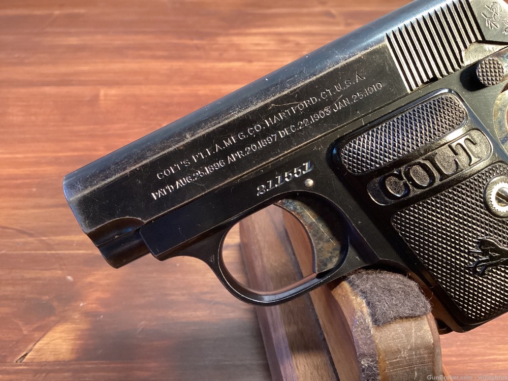 1919 Colt 1908 Hammerless Vest Pocket .25 ACP 2” Original Grips and Finish-img-9