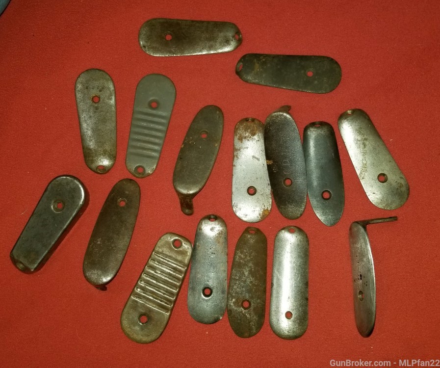 Lot of 16 rifle buttplates mostly Mauser parts -img-0
