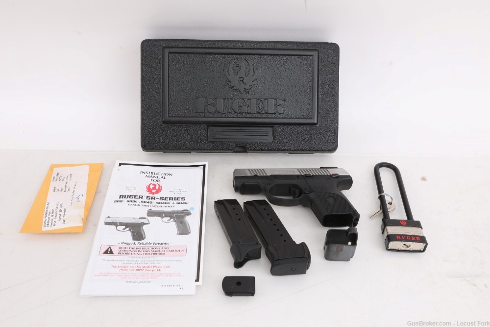 Ruger SR9c 9mm Stainless 3.5" LIKE NEW IN BOX w/ 17rd 10rd Mags NO Reserve!-img-0