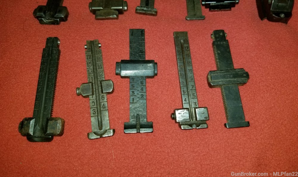 Lot of 16 vintage Mauser rifle rear sights assorted -img-1