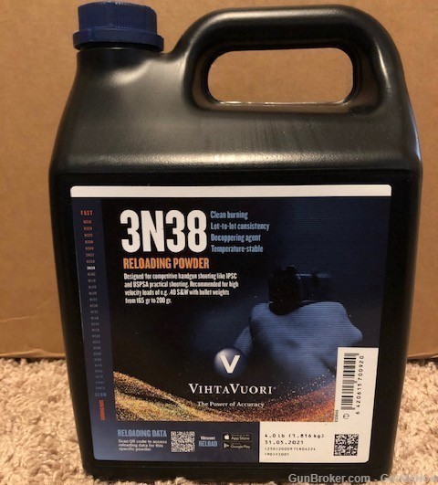VihtaVuori 3N38 Smokeless Powder 4 lbs VV 3N38 VihtaVuori Viht VV Viht-img-0