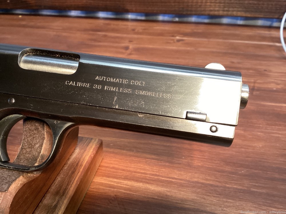 Professionally Restored 1927 Colt 1902 Hammer .38 acp 4” Original Grips-img-7