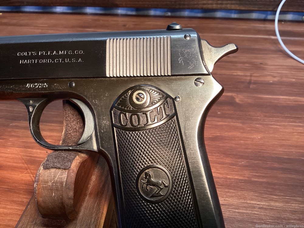 Professionally Restored 1927 Colt 1902 Hammer .38 acp 4” Original Grips-img-12