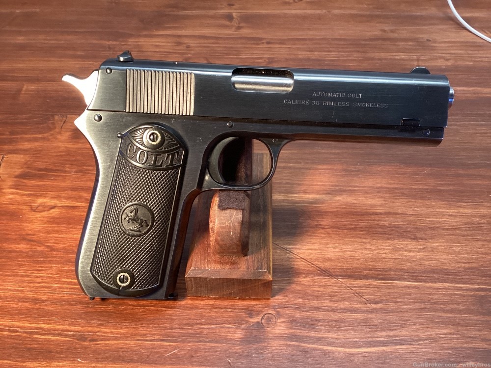 Professionally Restored 1927 Colt 1902 Hammer .38 acp 4” Original Grips-img-0