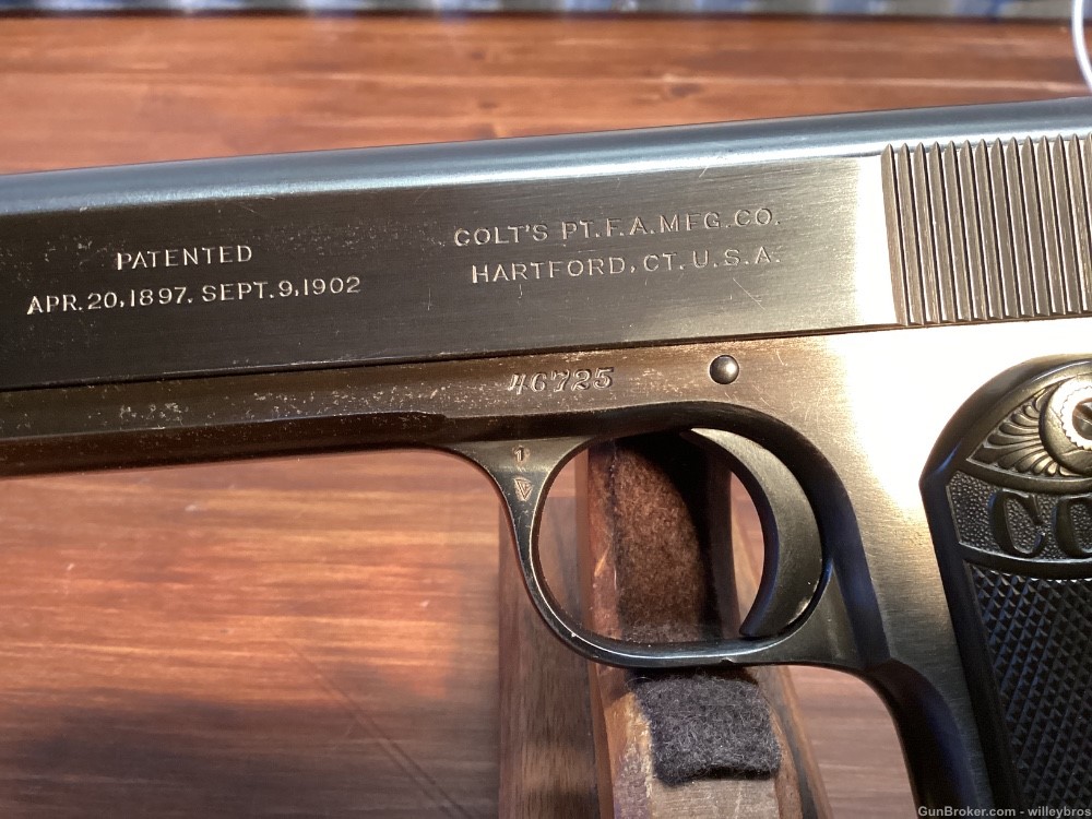 Professionally Restored 1927 Colt 1902 Hammer .38 acp 4” Original Grips-img-11