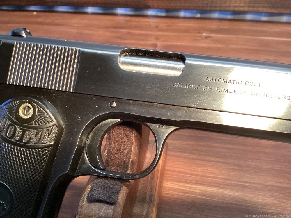 Professionally Restored 1927 Colt 1902 Hammer .38 acp 4” Original Grips-img-8