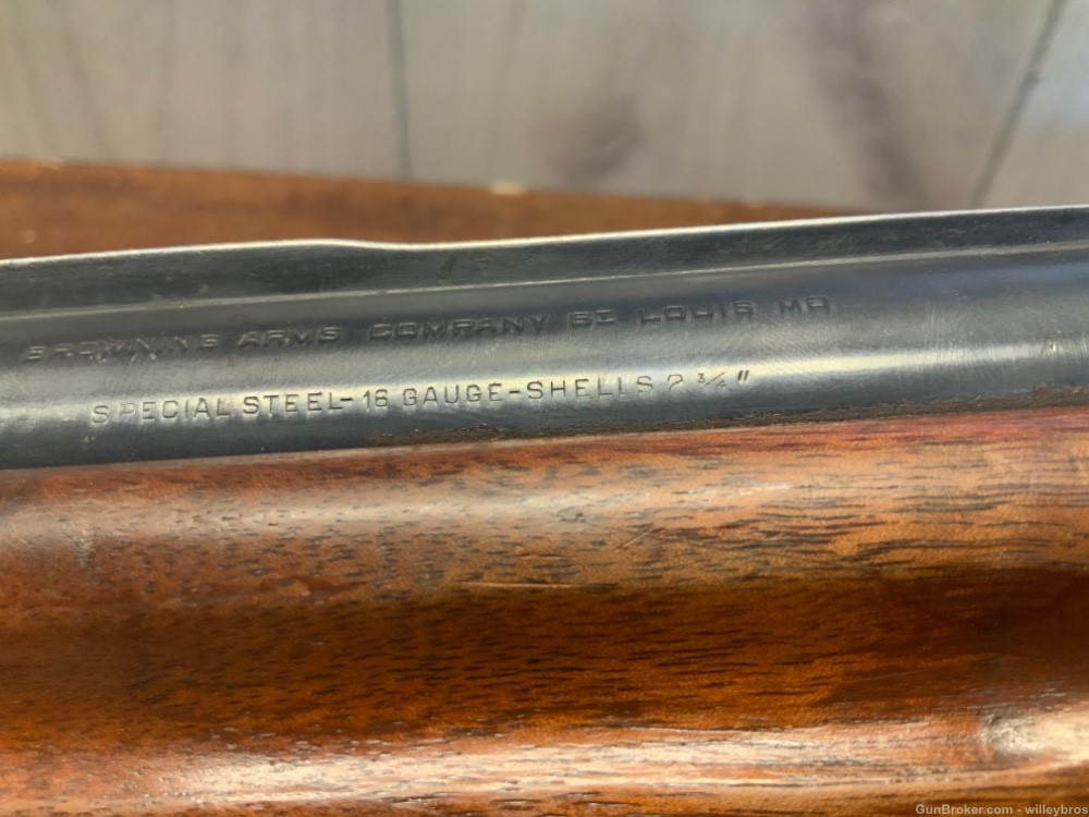 Refinished Browning Model A5 28” 16GA Cracked Forend Modified Stock-img-12