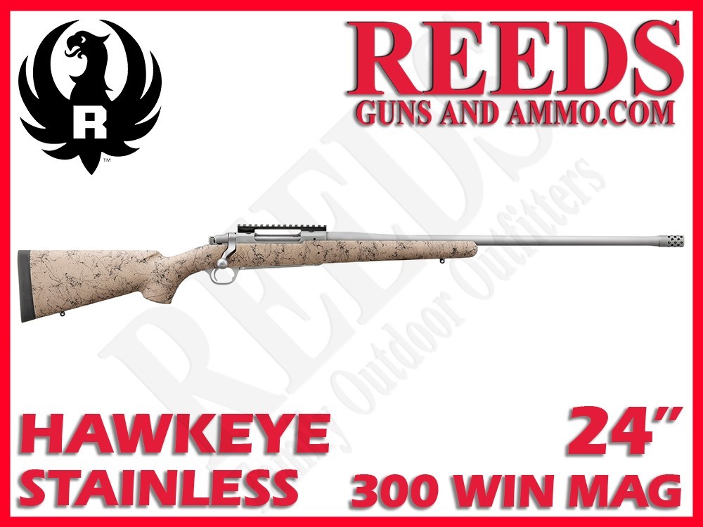 Ruger Hawkeye FTW Hunter Stainless 300 Win Mag 24in 57155-img-0