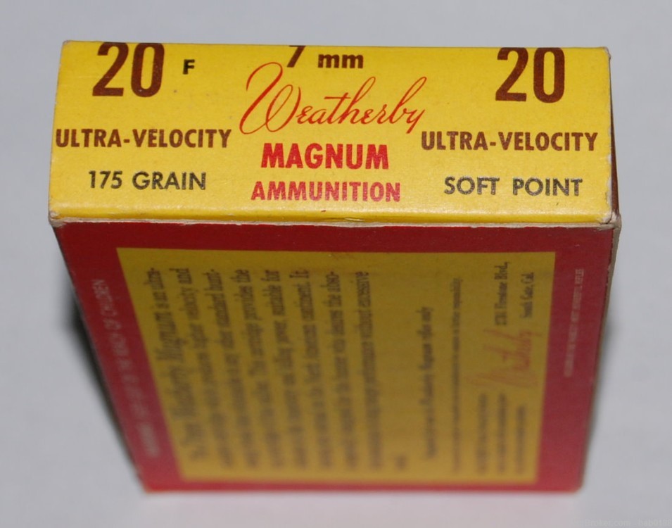Vintage Partial Tiger Box 7mm Weatherby Magnum w/ 175 gr Soft Point 19 Rnds-img-1