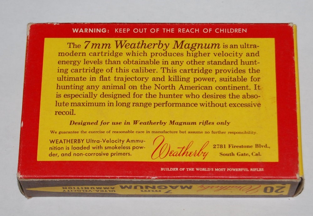 Vintage Partial Tiger Box 7mm Weatherby Magnum w/ 175 gr Soft Point 19 Rnds-img-3