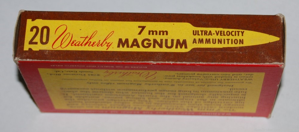Vintage Partial Tiger Box 7mm Weatherby Magnum w/ 175 gr Soft Point 19 Rnds-img-2
