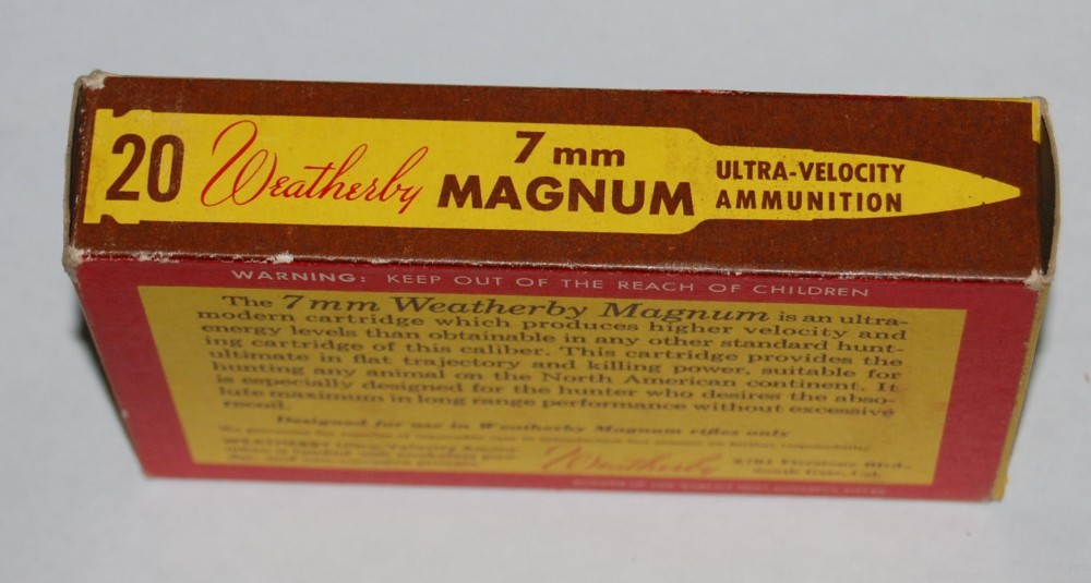 Vintage Partial Tiger Box 7mm Weatherby Magnum w/ 175 gr Soft Point 19 Rnds-img-5