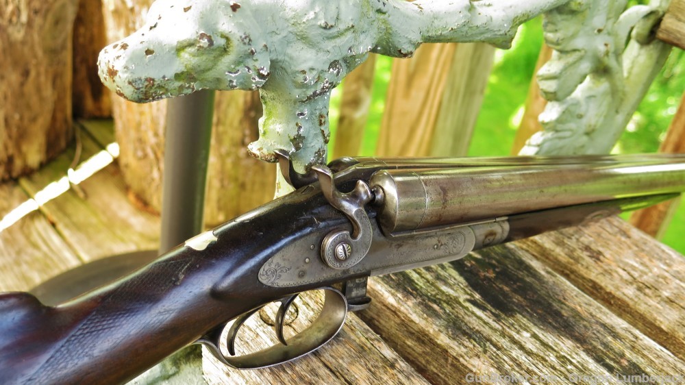 Parker Bros. 12 Ga. Underlever double barrel shotgun Antique 1874 Damascus -img-64