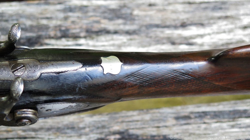 Parker Bros. 12 Ga. Underlever double barrel shotgun Antique 1874 Damascus -img-38