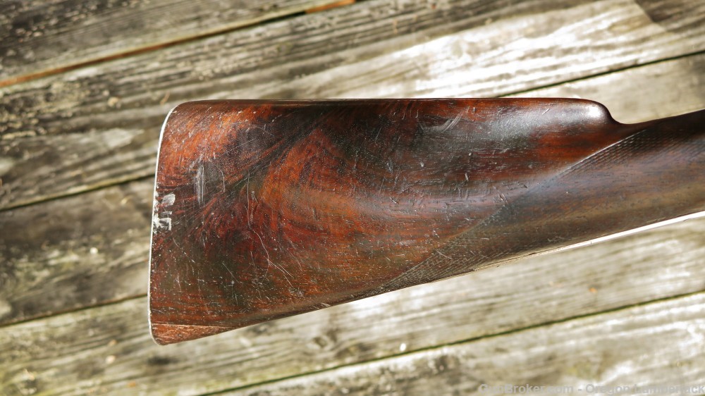 Parker Bros. 12 Ga. Underlever double barrel shotgun Antique 1874 Damascus -img-17