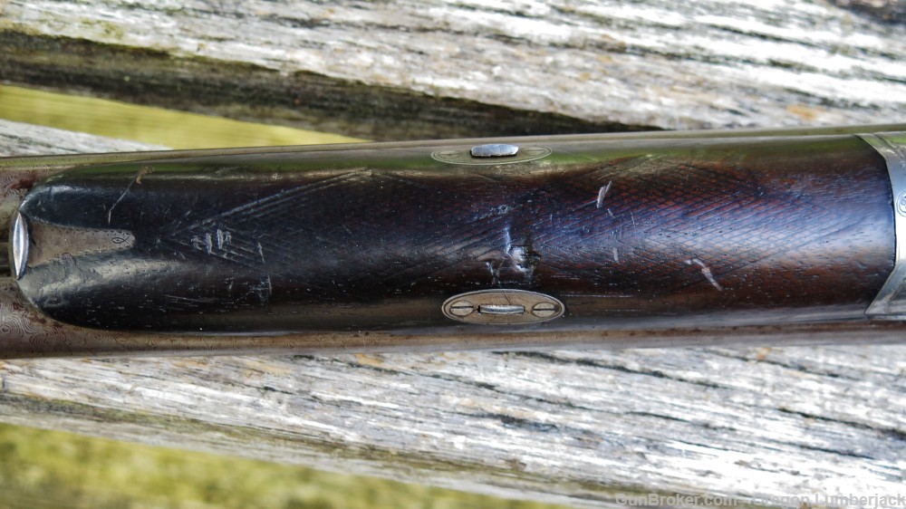 Parker Bros. 12 Ga. Underlever double barrel shotgun Antique 1874 Damascus -img-33