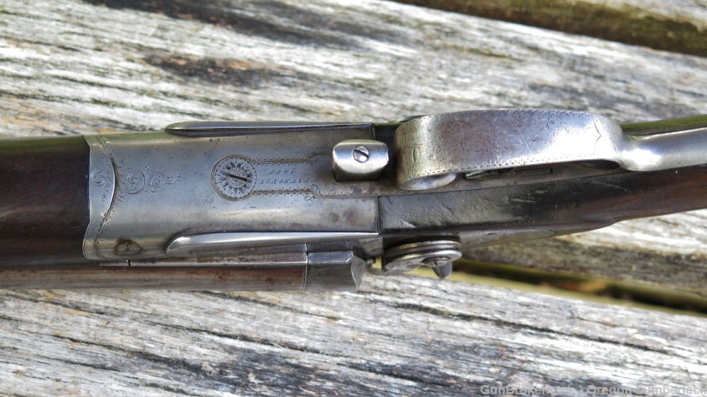 Parker Bros. 12 Ga. Underlever double barrel shotgun Antique 1874 Damascus -img-31