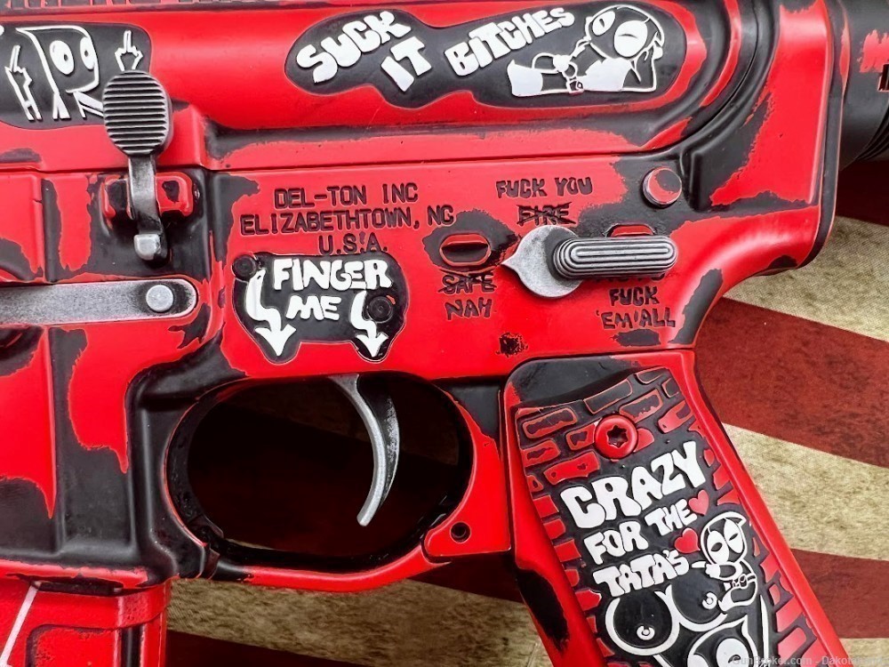 Deadpool AR-15 30rd Bundle with Custom Guitar Case, Engraved.-img-16